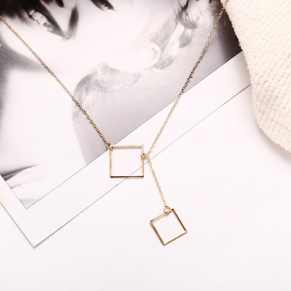 18K Gold Geometric Squared Necklace