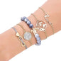 5 Piece Turtle Bracelet Set With Austrian Crystals 18K Gold Plated Bracelet