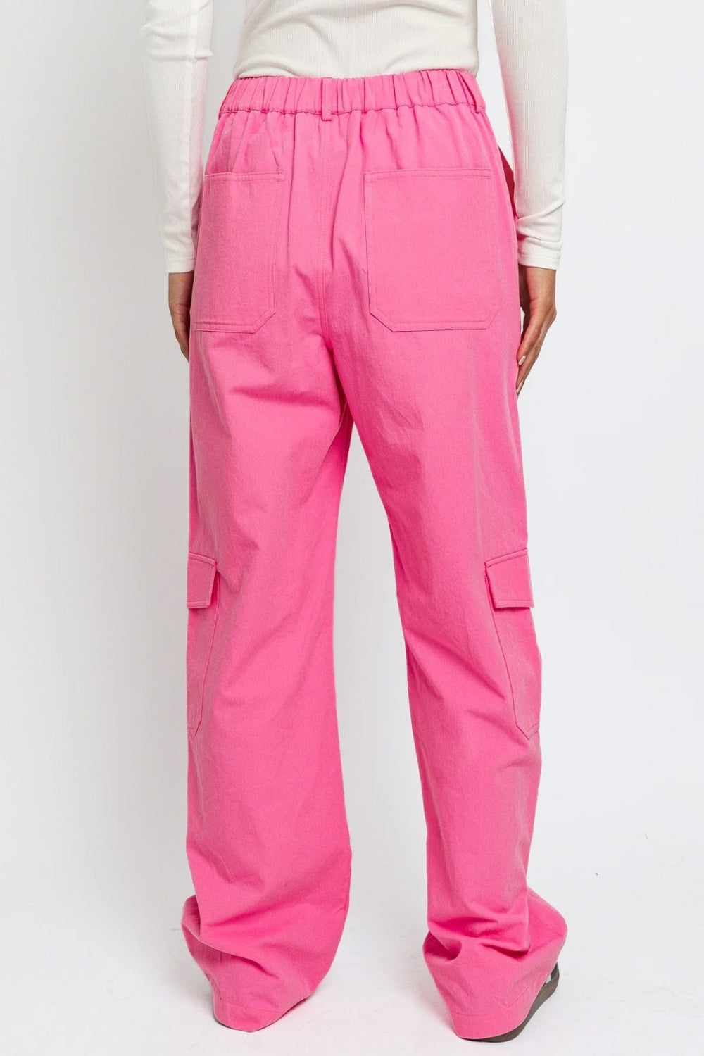 Le Lis High Waisted Wide Leg Cargo Pants with Pockets