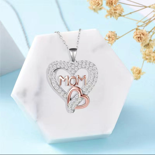 Mom’s Cubic Zirconia Heart Necklace