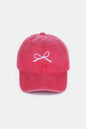 Zenana Bow Embroidered Washed Cotton Caps