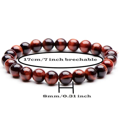 8MM 10MM Handmade Red Tiger Eye Beaded Bracelet