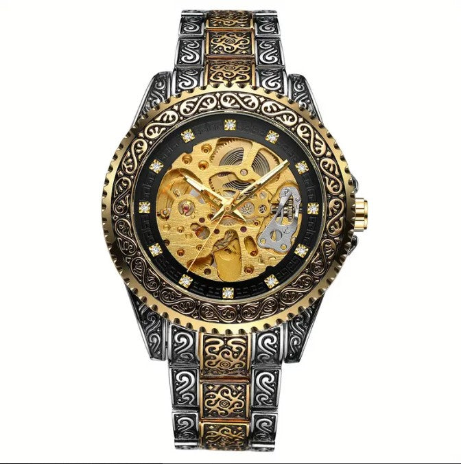 Men's Vintage Luxury Carved Mechanical Hollow Out Watch