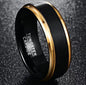 8MM Brushed Beveled Edge Tungsten Wedding Band