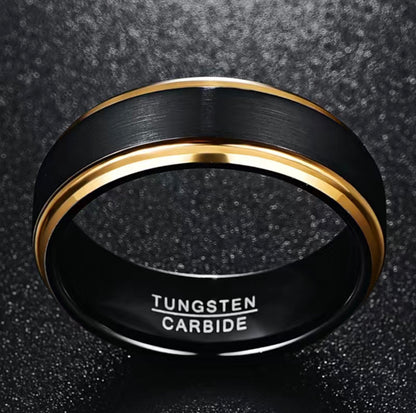 8MM Brushed Beveled Edge Tungsten Wedding Band