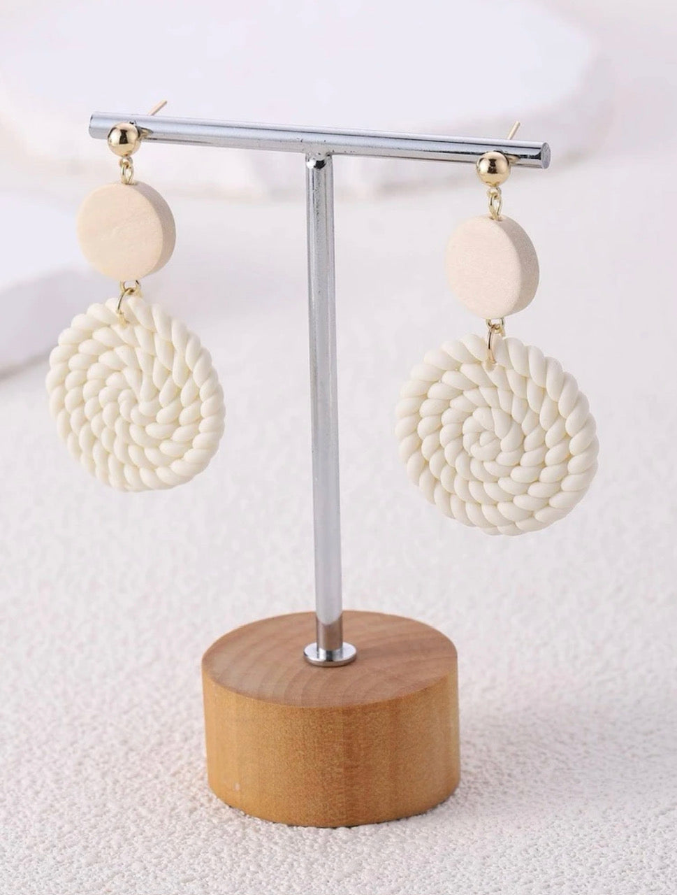 Rope Round Drop Earrings For Women