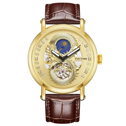 Men's Automatic Hollow Dragon Dial Mechanical Watch