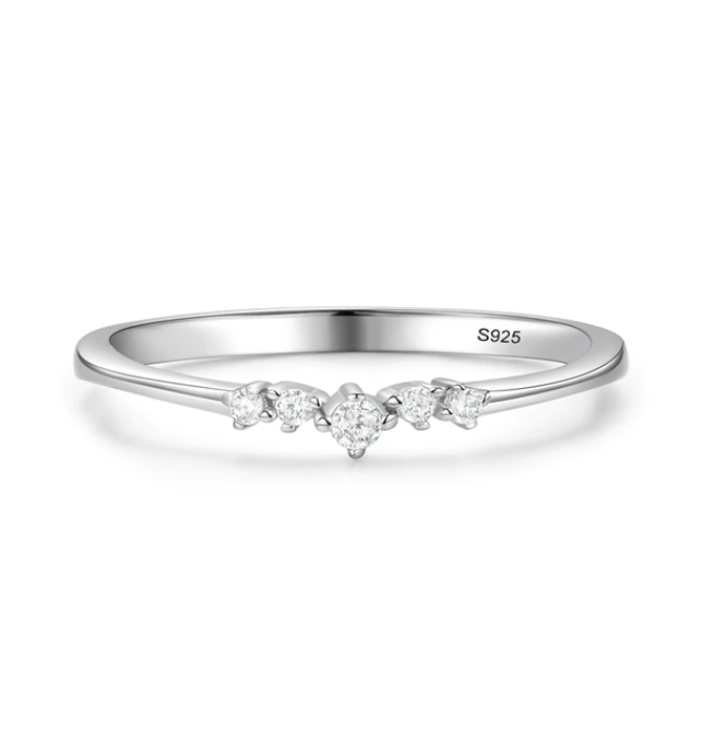 Minimalist Fine Silver Cubic Zirconia Rings for Women Gifts