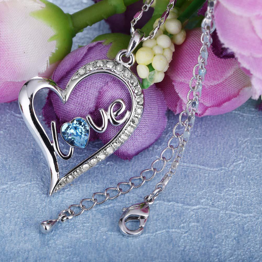 Classic Love Heart Necklace in Rhodium Plating