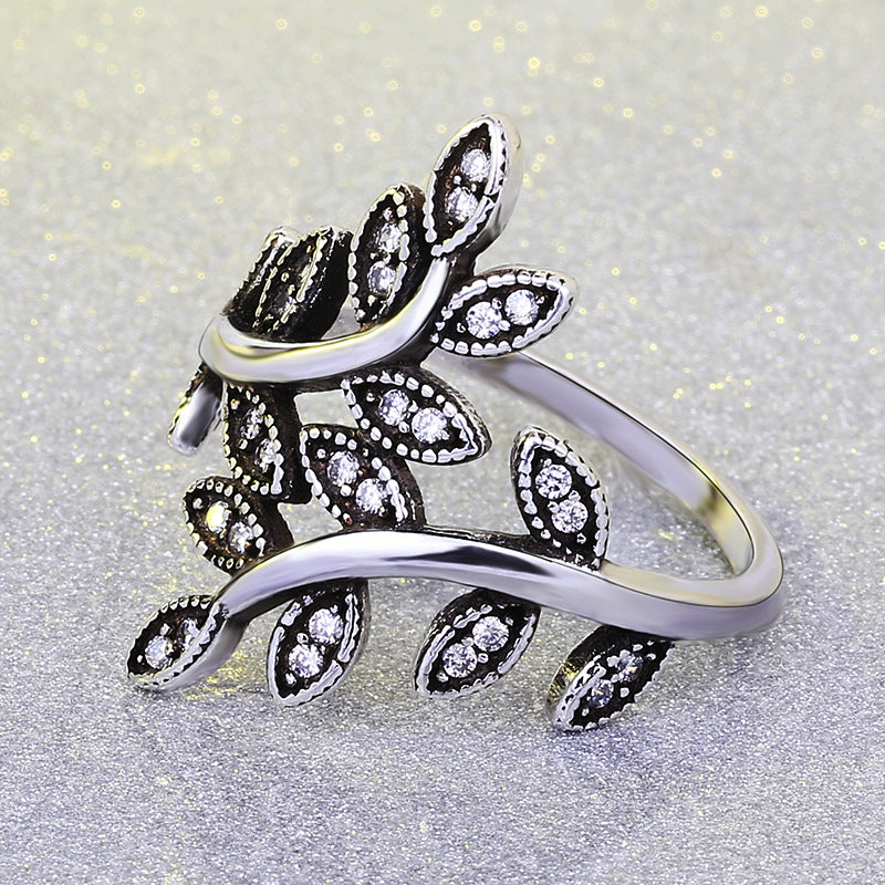 Sterling Silver Tree of Life Black Vintage Rings For Women