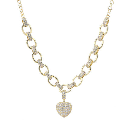 Heart-Shaped Necklace And Bracelet Set