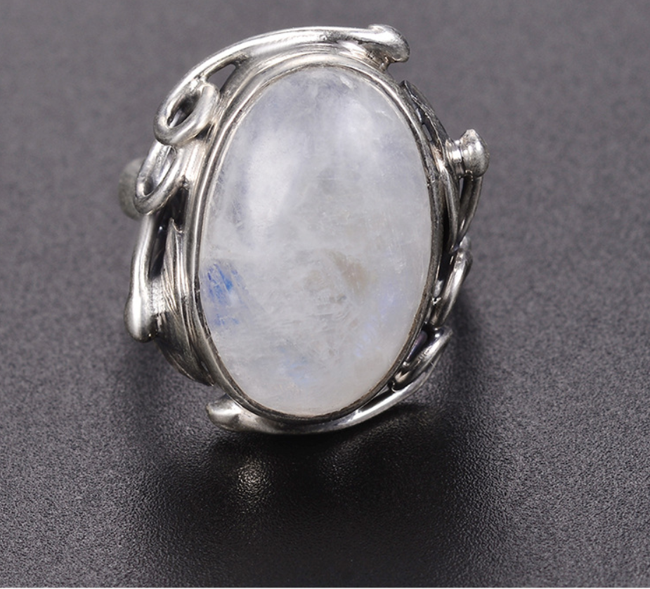 Cellacity Oval White Opal Ring For Women