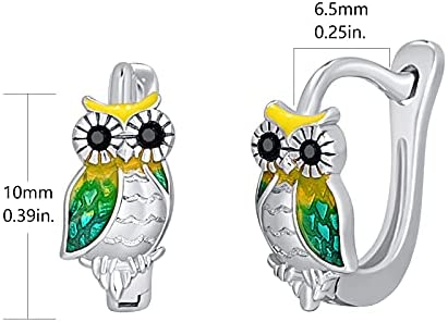 Sterling Silver Owl Earrings for Women