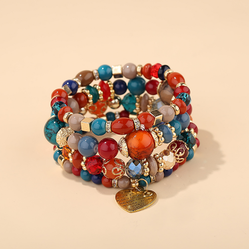 Colorful Beaded Bracelet Charm Bracelets