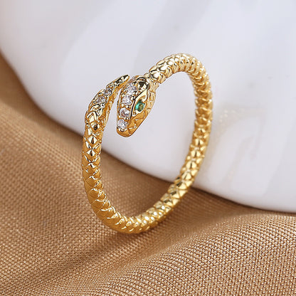 Green Eyes Snake Adjustable Ring for Women