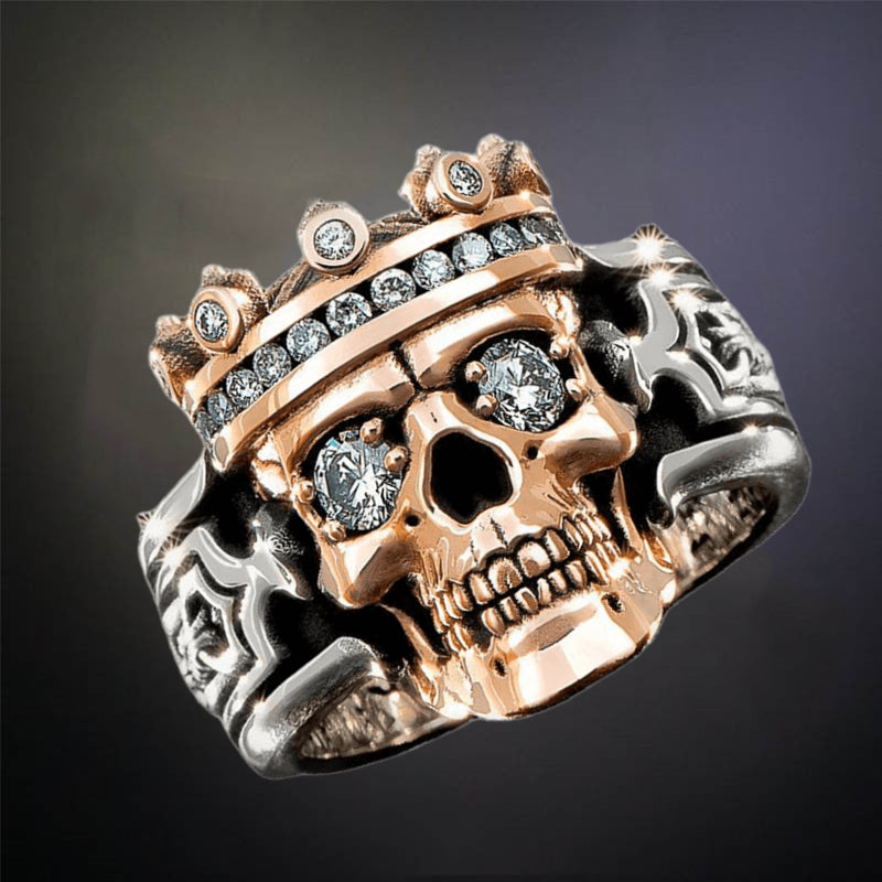 Men's Skull Crown Ring Punk Skull King
