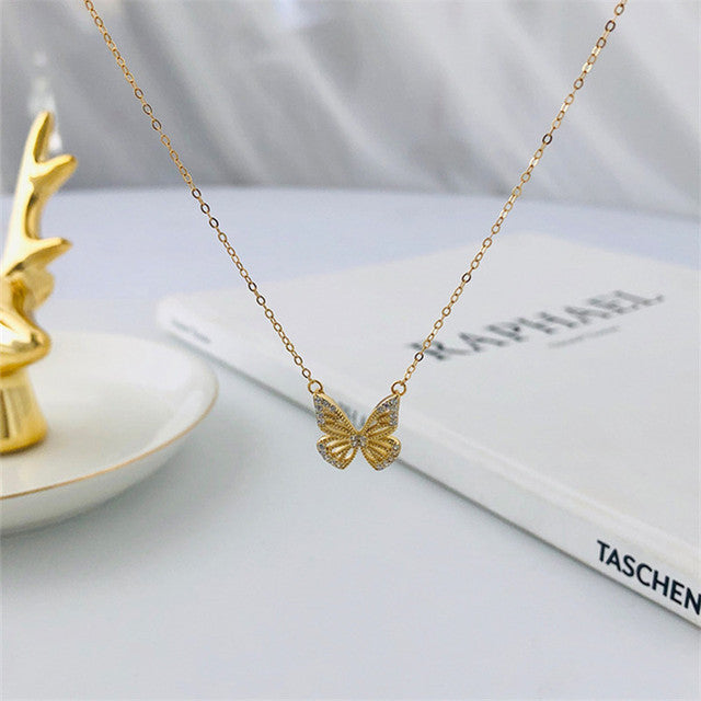 Clavicle Chain Butterfly Necklace Women Girls