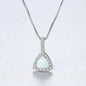 925 Sterling Silver Opal Pendant Necklace For Women