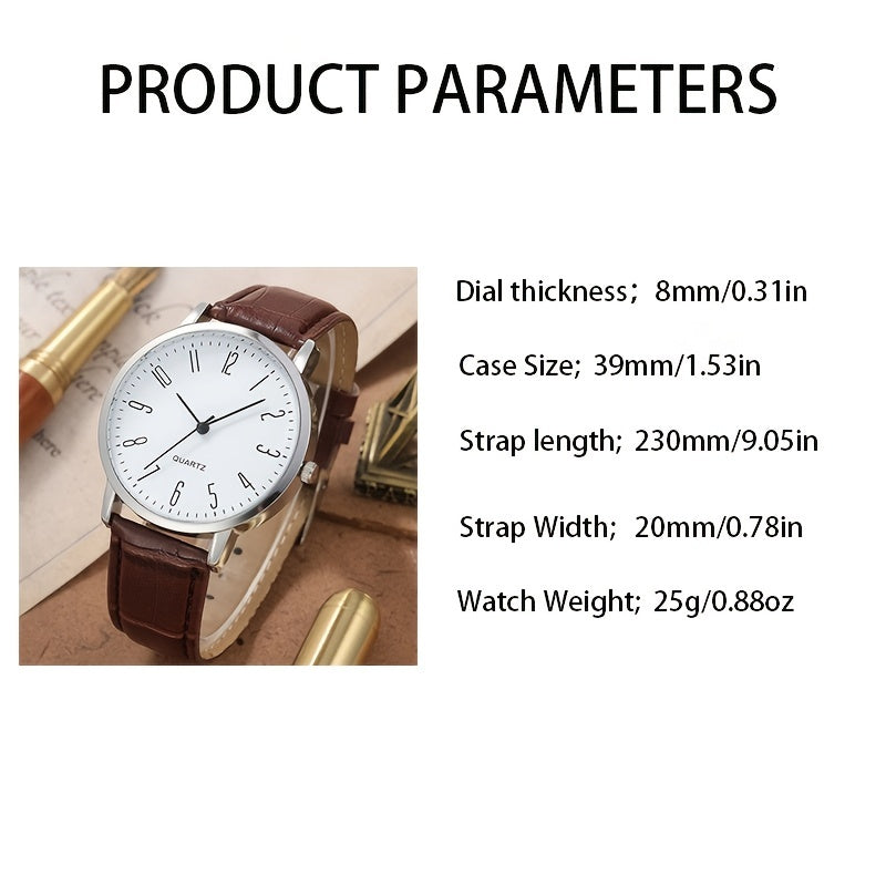Luxury Design Men's Quartz Watch and 3pcs Bracelet Set