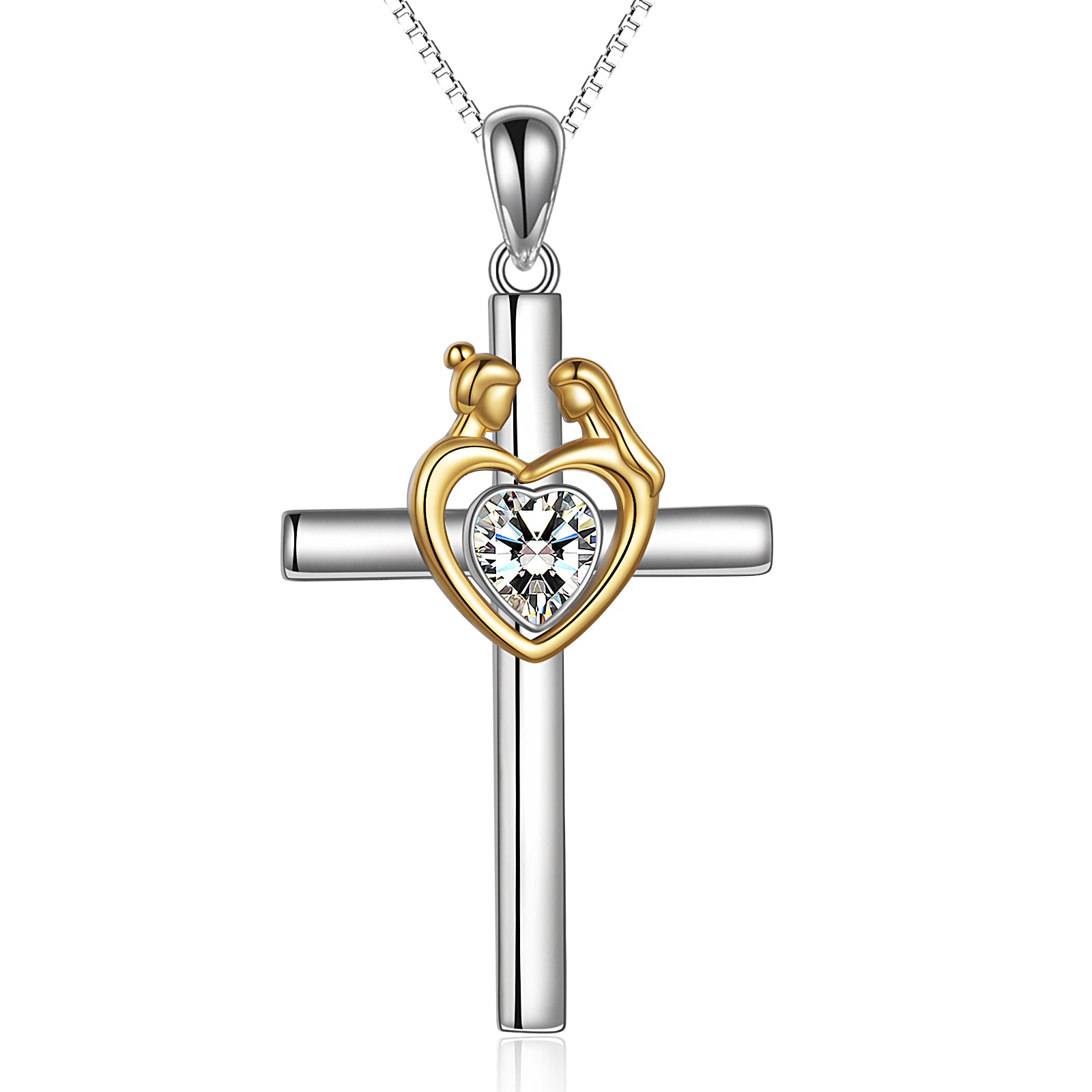 Best Friend Sterling Silver Religious Engraved Cross Pendant Necklace Jewelry