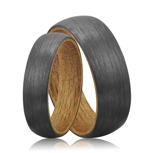 8MM Carbon Fiber and Whiskey Barrel Ring