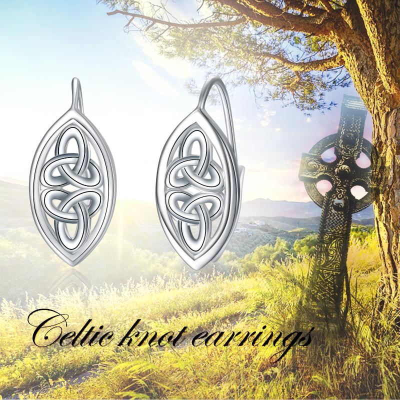 Celtic Knot Earrings Sterling Silver Lever Back Earrings Jewelry Birthday