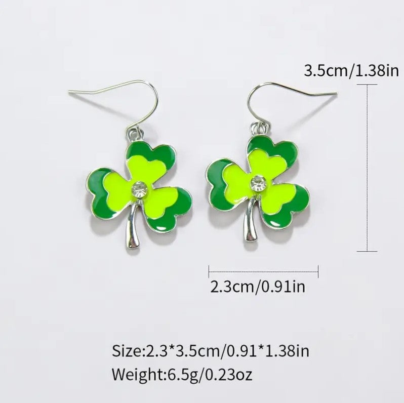 St. Patrick's Day Clover Leaf Earrings