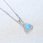 925 Sterling Silver Opal Pendant Necklace For Women