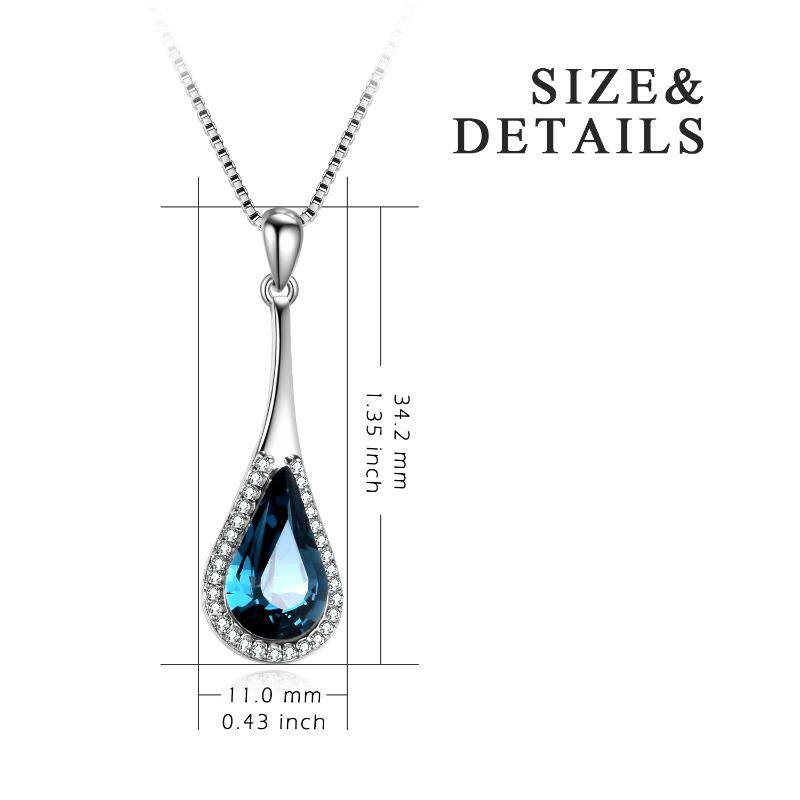 Sterling Silver Teardrop Water Drop Necklace Embellished with Crystals from Austria, Anniversary Birthday Gifts for Women