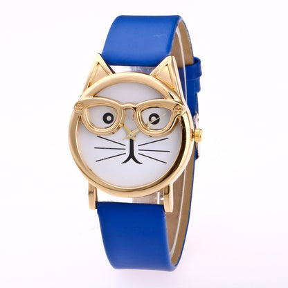 Lovely Cat Face Design Watch for Kids