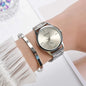 2pcs Silver Watch Women Stylish Watch Bracelet