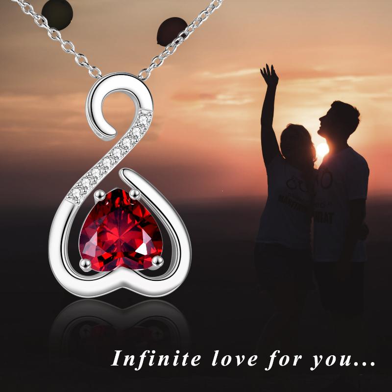 Sterling Silver Infinity Love Necklace Infinity Crystal Pendant Jewelry for Women Girls