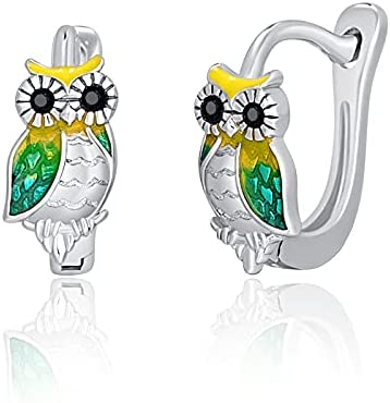 Sterling Silver Owl Earrings for Women