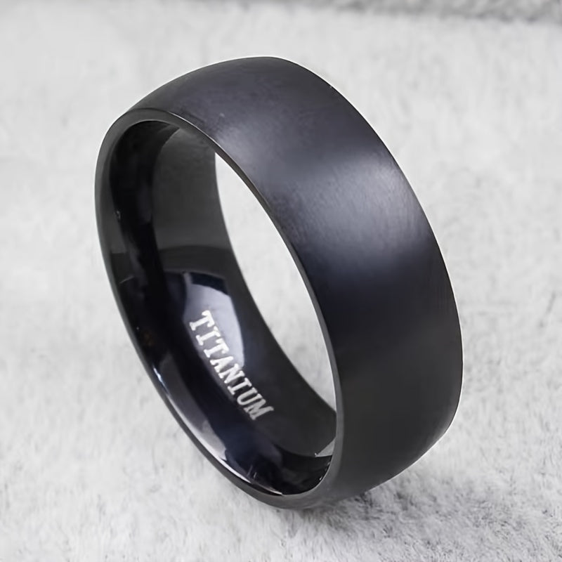 Men's Titanium Steel Black Ring