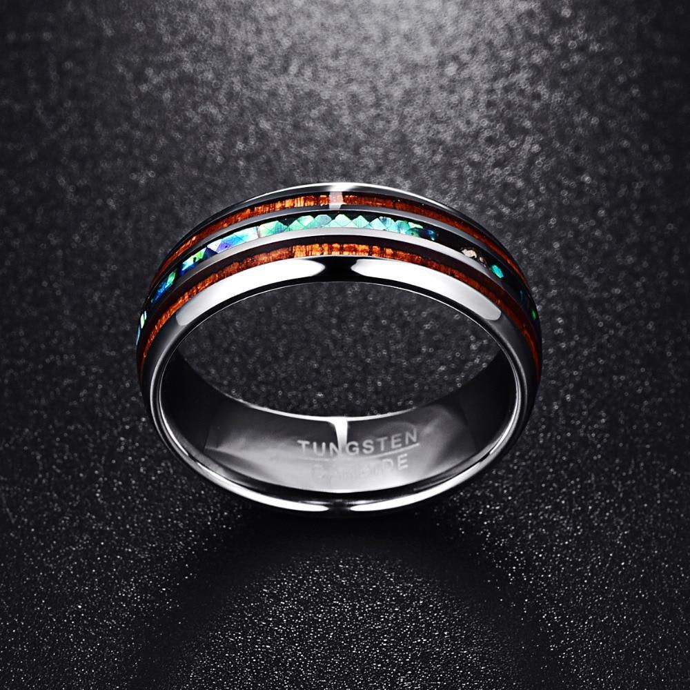 Abalone Tungsten Carbide Ring