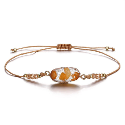 Natural Stone Orange 18K Gold Plated Bracelet in 18K Gold Plated BOGO