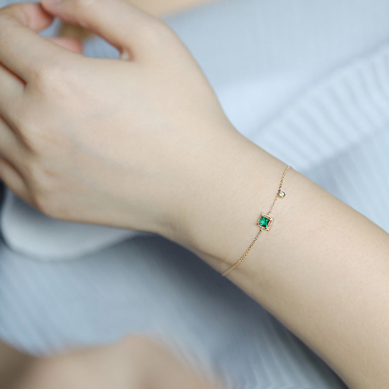 Emerald Crystal Chain Bracelet