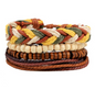 Leather Bracelet Men Multilayer Bead Bracelet Punk Wrap Bracelets Men Jewelry