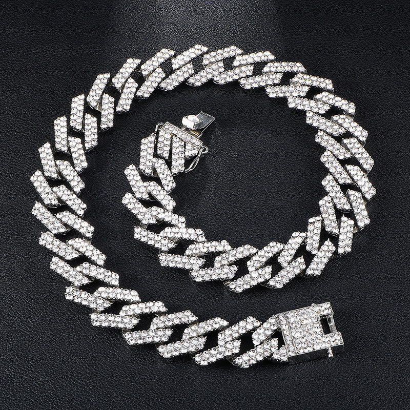 3pcs/set Quartz Watch & Rhinestone Bracelet & Necklace Gifts for Men Father's Day Anniversary