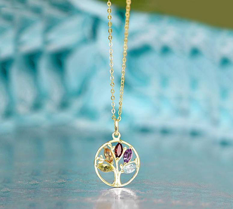 Motherly Rainbow Tree Of Life Necklace in 18K Gold Plated BOGO