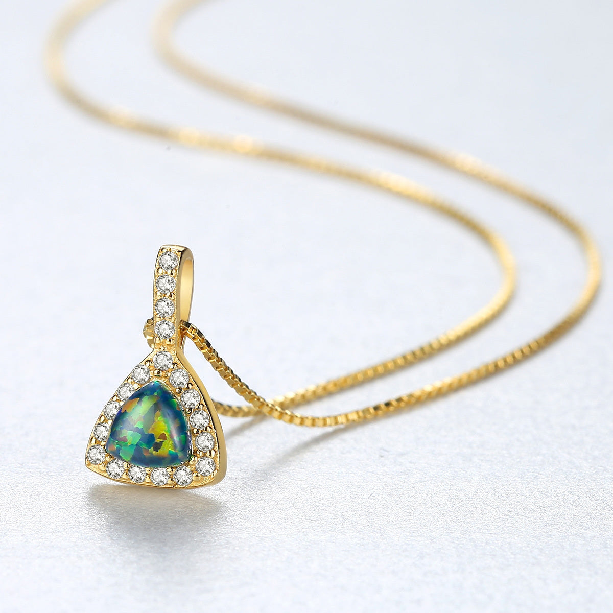 925 Sterling Silver Opal Pendant Necklace For Women
