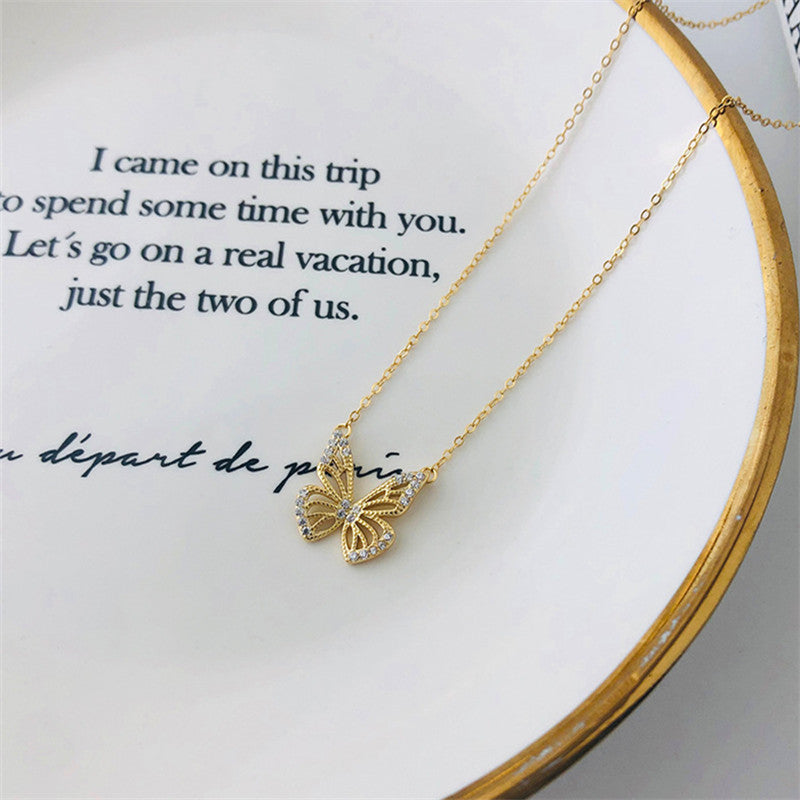 Clavicle Chain Butterfly Necklace Women Girls
