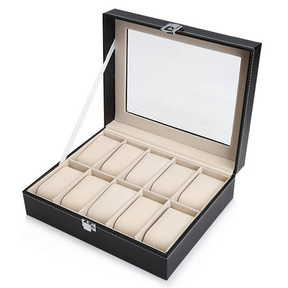 Leather Watch Storage Box - 2, 3, 6, 12 slots