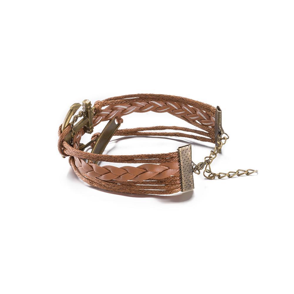 Leather Bracelet with Stainless Steel