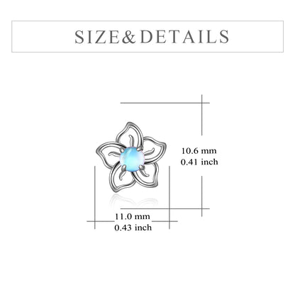 Flower Moonstone Earrings Sterling Silver Studs Moonstone Jewelry for Women