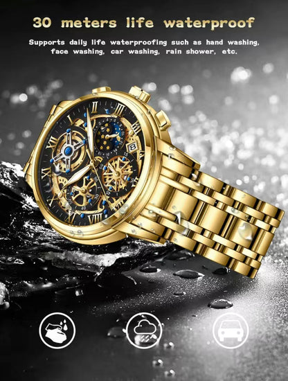 LIGE Men's Watches Waterproof  Chronograph Sports Quartz