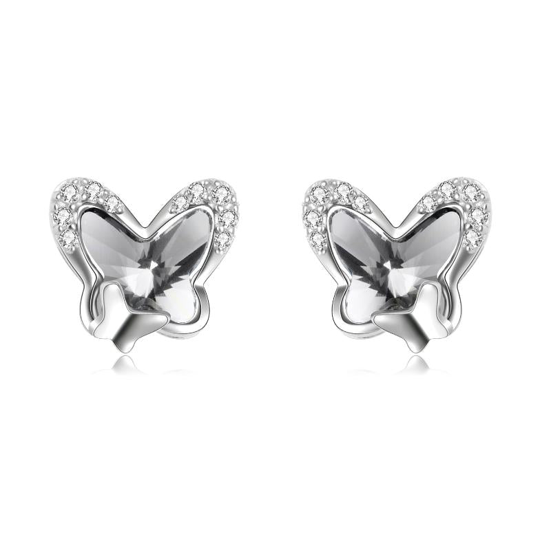925 Sterling Silver Butterfly Stud Earrings Hypoallergenic Earring Fine Jewelry Gift for Women Girls