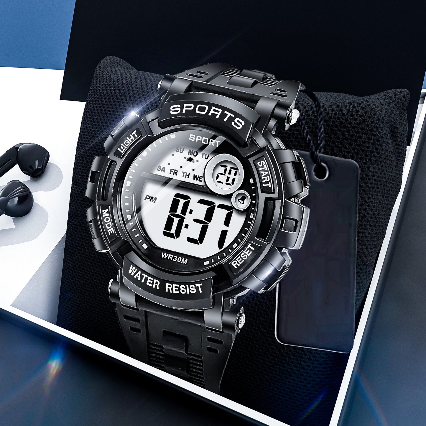 Luminous Multi-functional Sports Watch Bracelet Box for Men