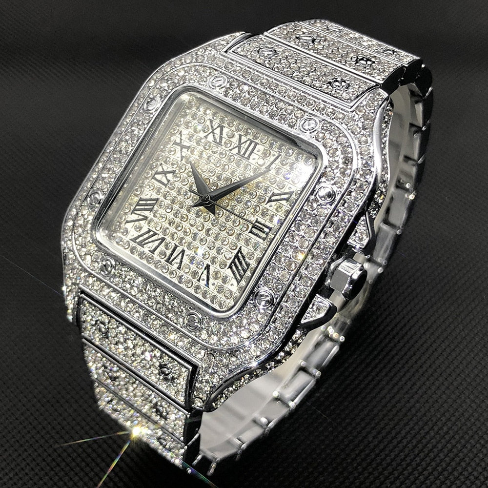 Waterproof Full Diamond Men's Watches – Empress Beauty Jewelry