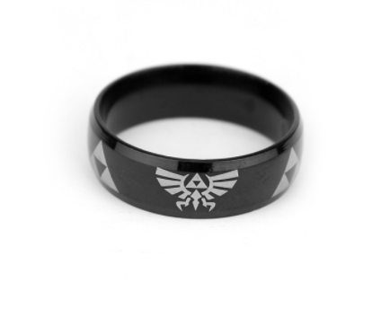 8MM Legend of Zelda Men's Black Tungsten Carbide Wedding Engagement Ring